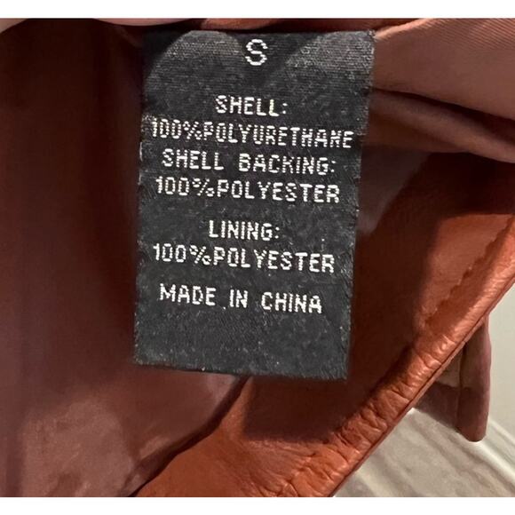 Baccini Womens Moto Jacket Faux Leather Zip Pockets Lined SIZE Small - Picture 5 of 6